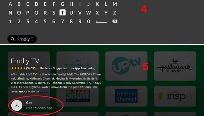 How to watch Frndly TV on Amazon fire stick Step 2